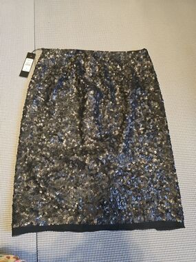 Talbots Black Sequin Pencil Skirt